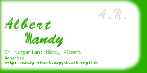 albert mandy business card