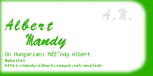 albert mandy business card